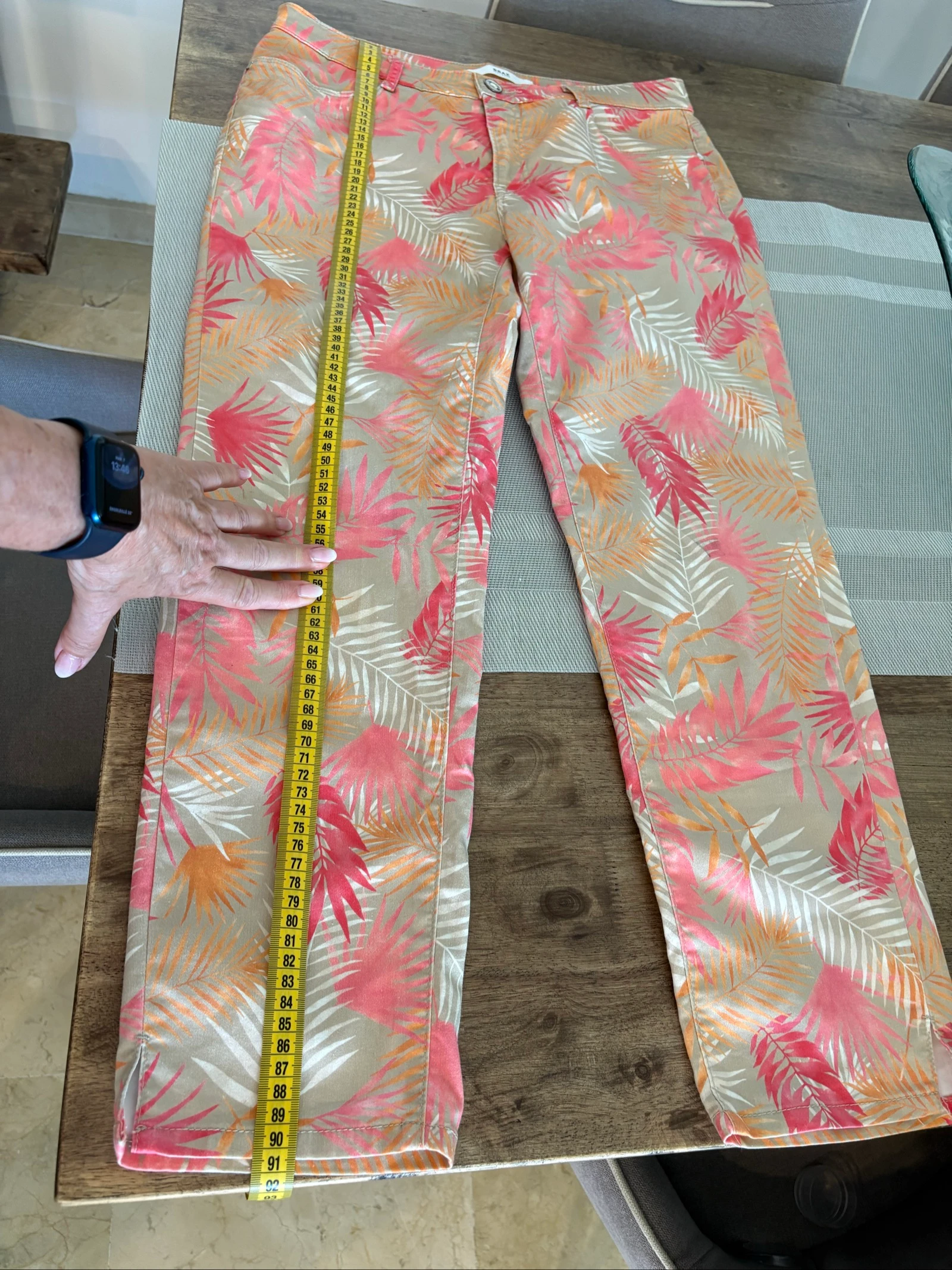 BRAX Feel Good Mary S taupe palm tree print pink/orange pants - 38 (FR40) – photo 6